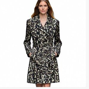 Gorgeous animal print trench coat.  NWOT. Size S
